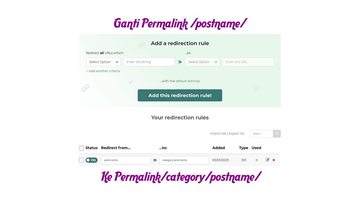 perbaiki url ganti permalink